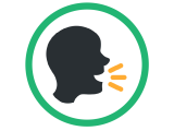 Icon showing talking