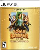 Tomb Raider I-II-III Remastered cover showing lara croft from each game